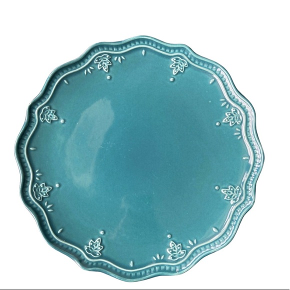 The Pioneer Woman Farmhouse Lace Ocean Teal Dinner Plate - Picture 1 of 3
